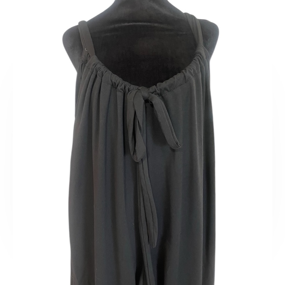 Flattering fun Black Sleeveless oversized Jumpsuit,cover up, overalls,Large, New - Picture 3 of 5